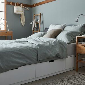 IKEA | Bedding | Ikea Bergpalm Duvet Cover And Pillowcases Green Stripe ...